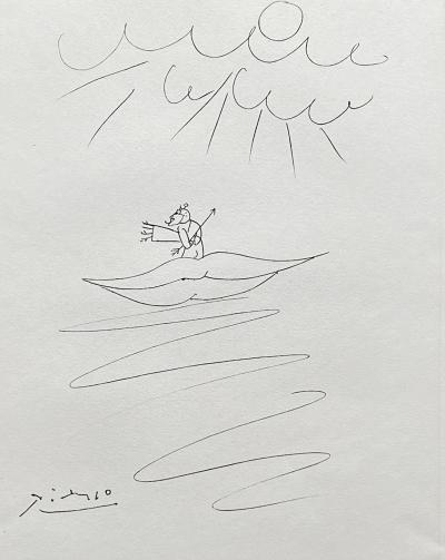 Pablo PICASSO - L’ange de l’amour, 1954 - Gravure signée dans la planche, 1954 2